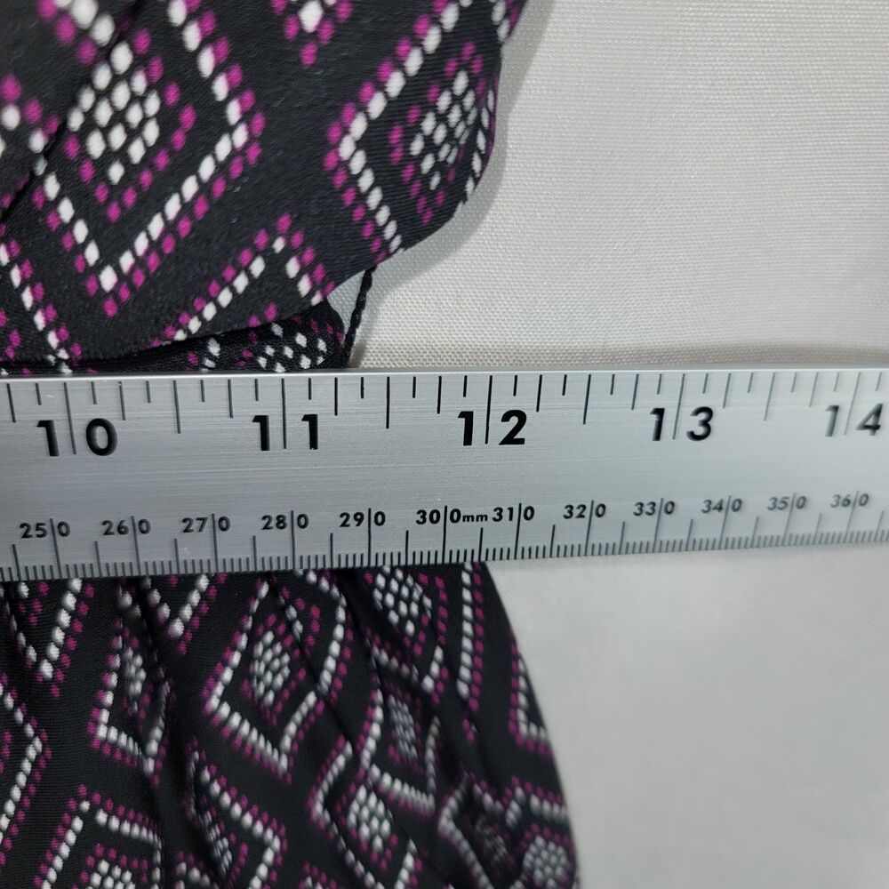 White House Black Market Small Strapless Geometric Romper Black Purple Pockets - Picture 5 of 12